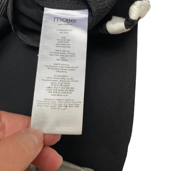 Maje Black Striped Track Pants Size Small | Parisian Chic Athleisure Luxe - Picture 12 of 13